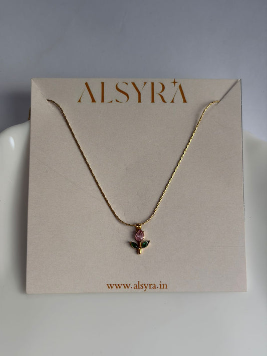 Minimal trendy tulip Necklace