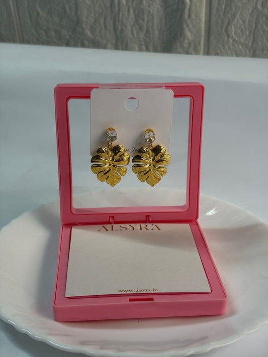 Leaf Bloom Stud Earrings