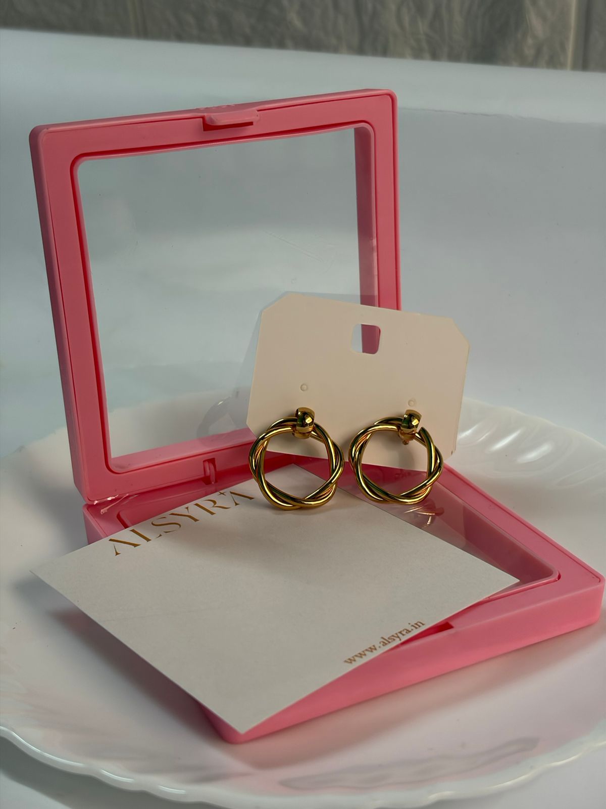 Double Circle Stud Earrings