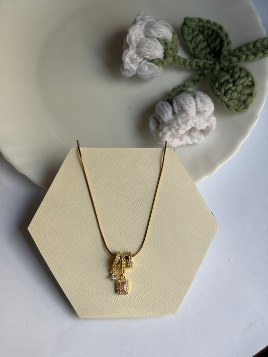 Blush Triple Charm Necklace