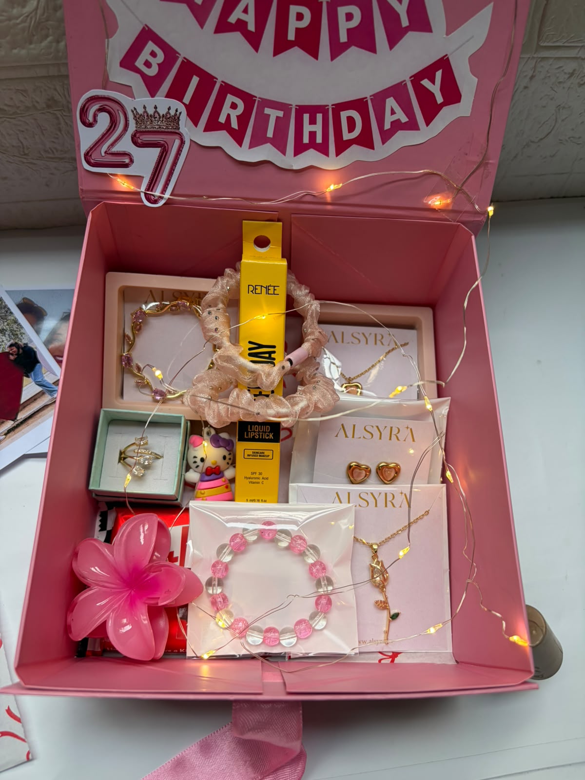 Pookie Hamper for Birthday with Poloroid photos